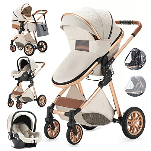 Gcarebb Beiger Kinderwagen