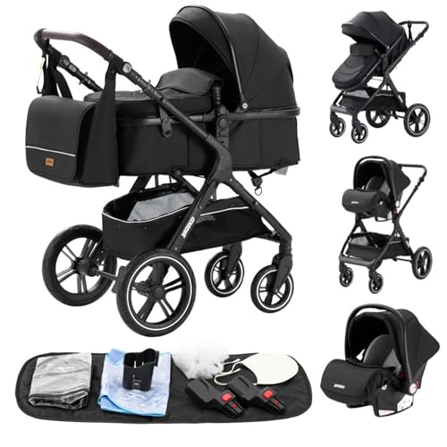 Yazoco Schwarzer Kinderwagen